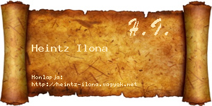 Heintz Ilona névjegykártya